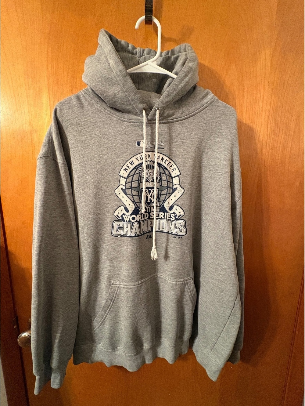 Alstyle Classic New York Yankees 27-Time World Series Champions Gray Hoodie